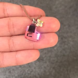 Cute real Swarovski necklace. Heart & butterfly